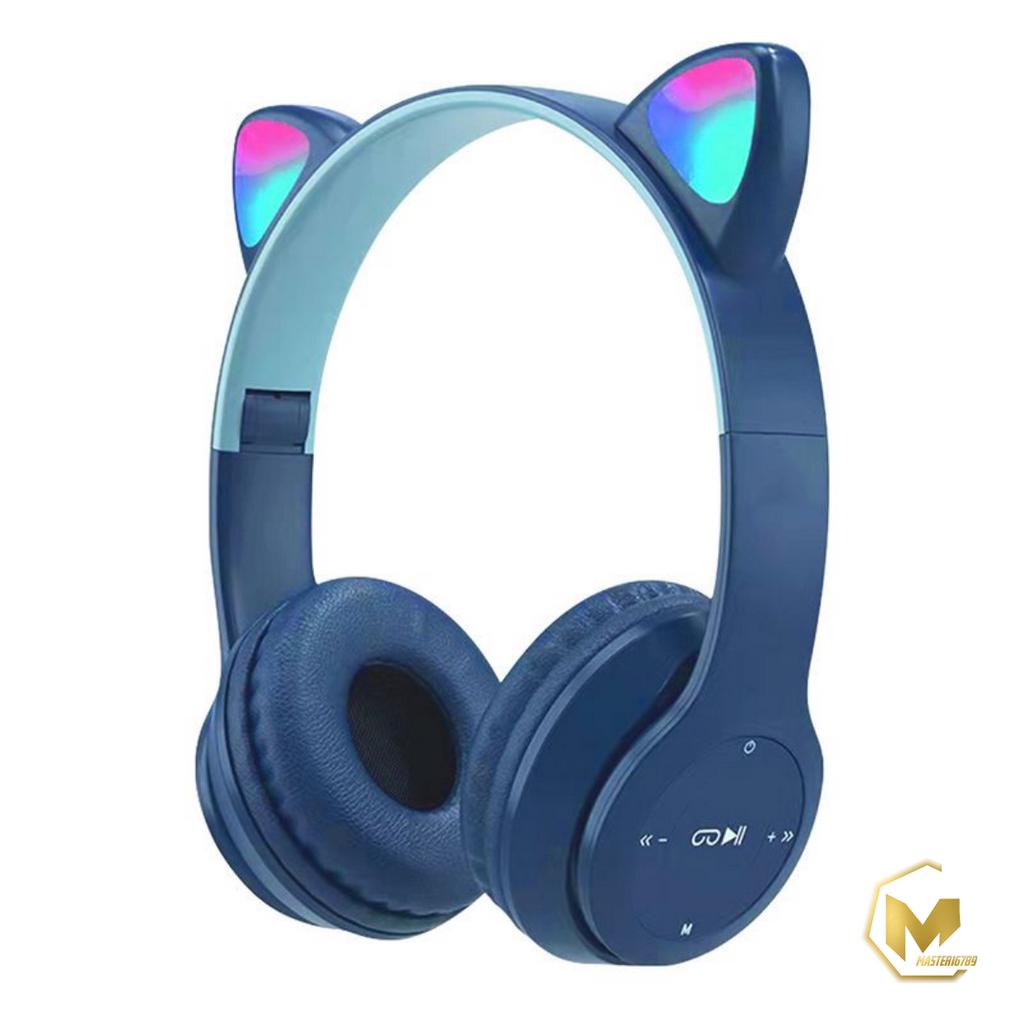 CAT EARS HEADSET headphone Hf bando telinga kucing P47m LED BANDO BLUETOOTH wireles RGB GAME HEADSET G-P47M LED WIRELESS super BASS MA4413