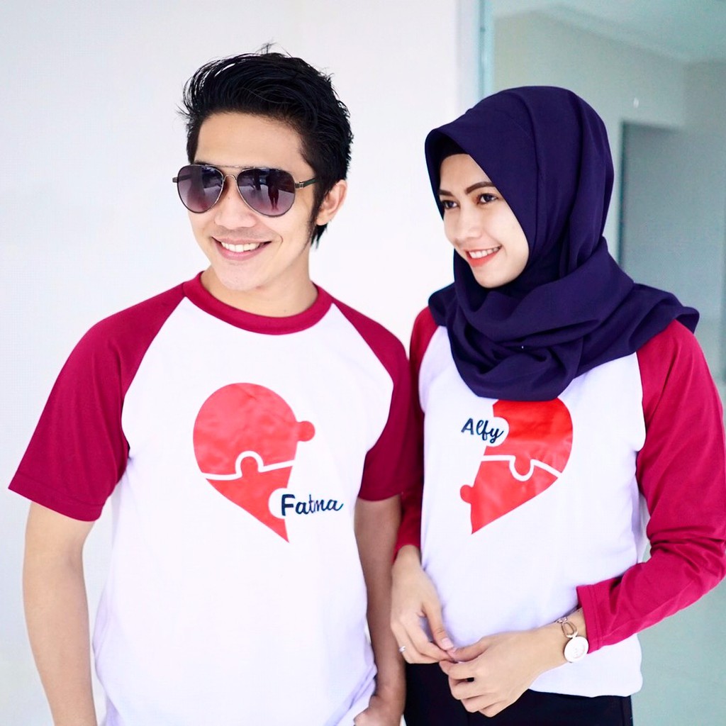 Baju Kaos Couple Bisa Cetak Nama Pasangan Atau Family Series