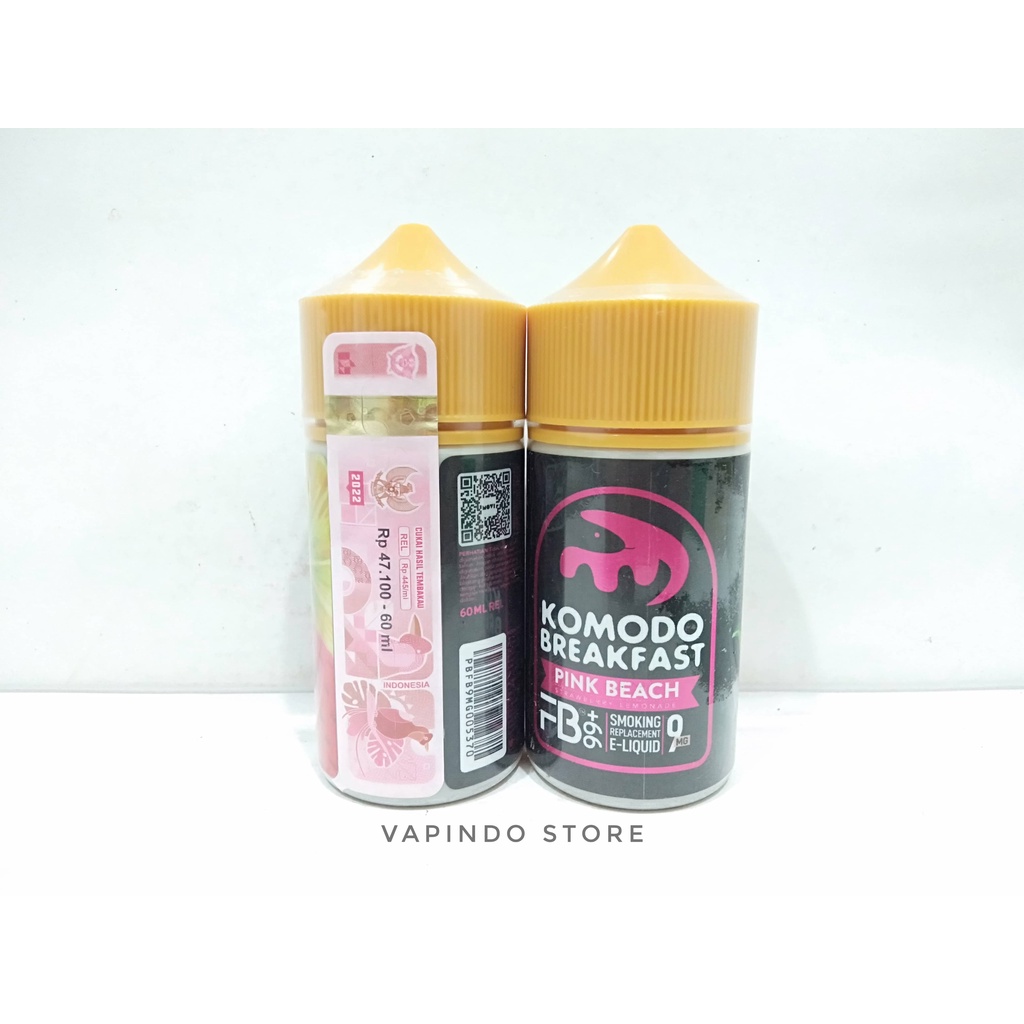 NIC 9MG KOMODO BREAKFAST PINK BEACH 60ML STRAWBERRY LEMONADE BY MOVI