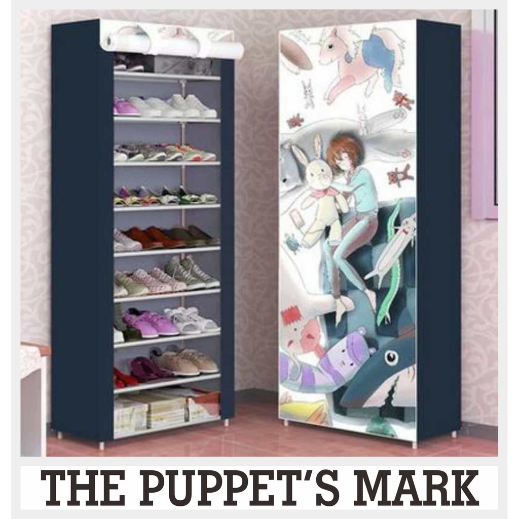 Rak Penyimpanan Sepatu Alumunium 9 Tingkat Susun Layer Amazing Shoes Rack Portable The Puppet Shopee Indonesia