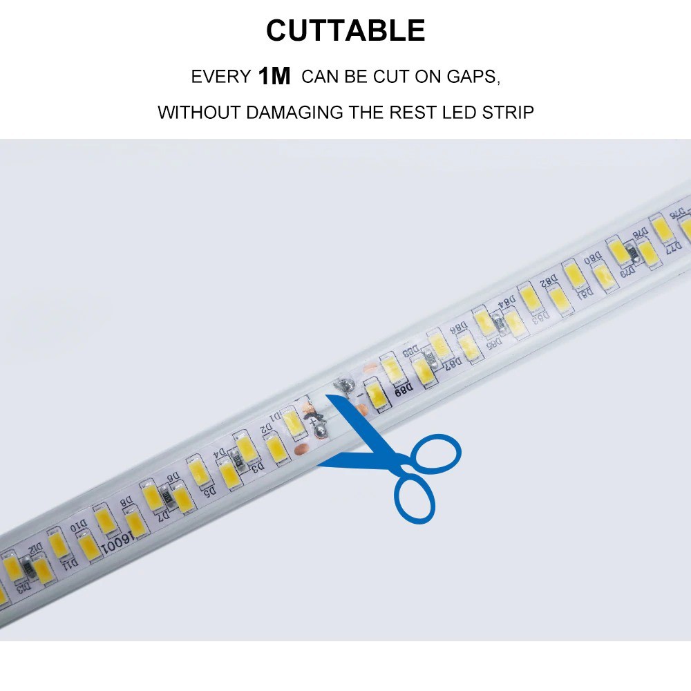 Lampu Selang LED Strip 1M -  5050 SMD AC 220V METERAN - Lampu Strip LED Waterproof - 1 Strip 1M