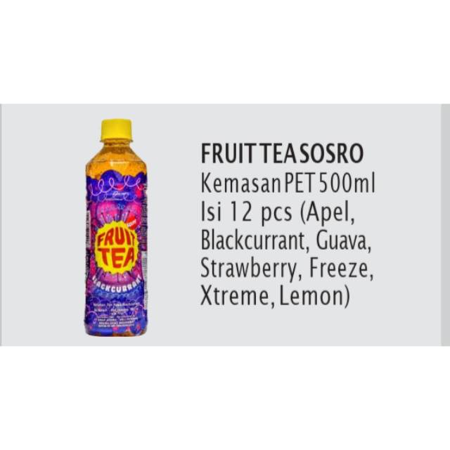 Jual Fruit Tea Sosro Kemasan Pet 500ml Isi 12 Pcs Promo Shopee