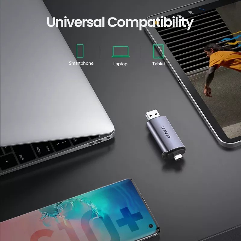 UGREEN Metal USB &amp; TYPE C Card Reader TF + Sd Card OTG USB C Laptop