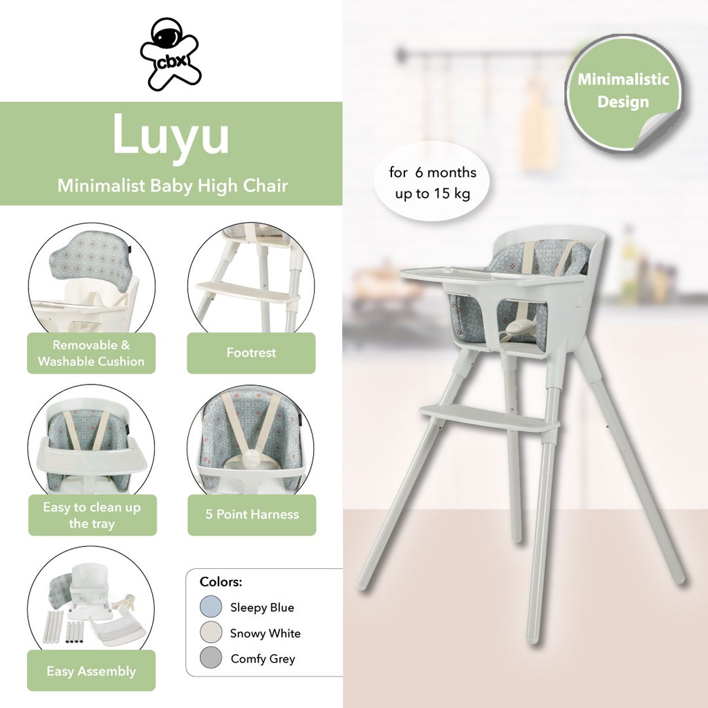Cbx High Chair Luyu Snowy White 518002467 Shopee Indonesia Cbx High Chair Luyu Snowy White 518002467 Shopee Indonesia