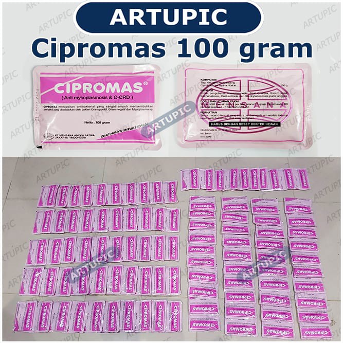 Cipromas 100 gram Obat Ayam Ternak Hewan Anti Mycoplasma CRD Snot Salmonela Cholera Kolera Coryza