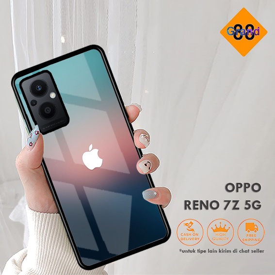 GRAND88.ID - OPPO RENO 7Z 5G -  HARDCASE GLOSSY- LOGO IPHONE CASING HP OPPO A96 5G 4G A76 RENO 7Z 5G