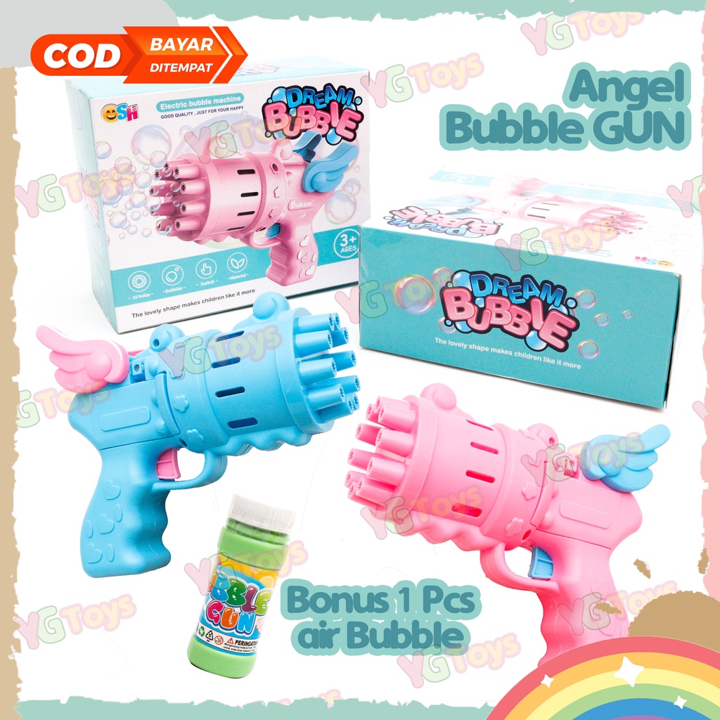 YGtoys Mainan Dream Bubble Gun Angel Sayap Gelembung Sabun Tembakan Balon Gatling Anak Elektrik Edukasi Edukatif