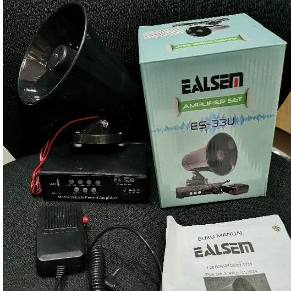 megaphone EALSEM ES-33U pakai USB cocok untuk mobil motor, DC, sirine, bisa rekam amplifier set