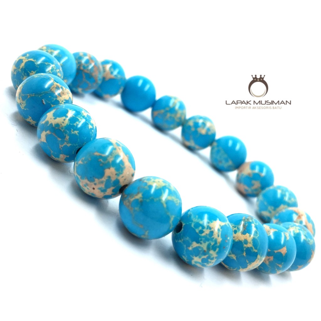 [Bayar di Tempat] GELANG BATU PIRUS TURQUOISE PERSIA ASLI NATURAL