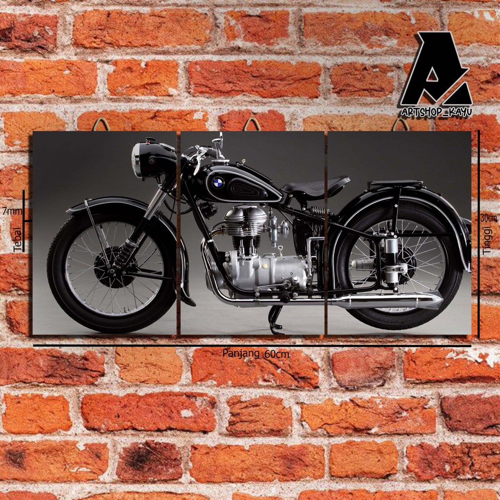 Hiasan dinding MOTOR CLASSIC Poster Kayu Hiasan Kamar Pajangan Rumah/ dekorasi dinding / Walldecor