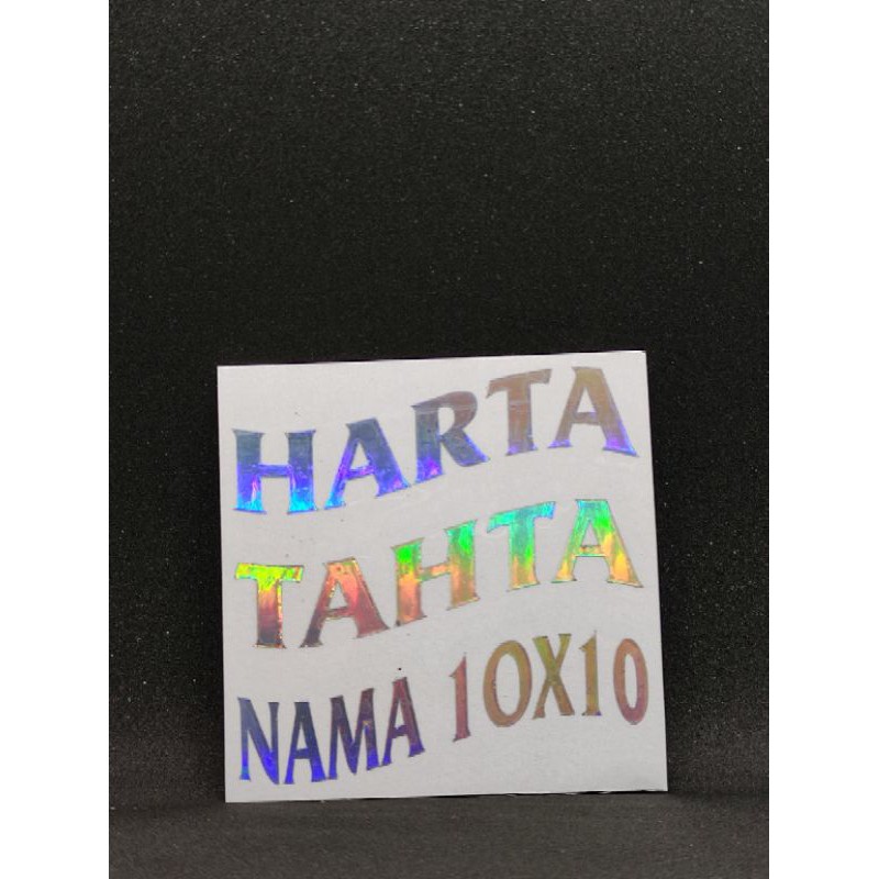 Stiker Harta Tahta Costum - harta tahta hologram