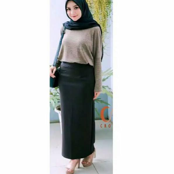 style hijab rok span casual