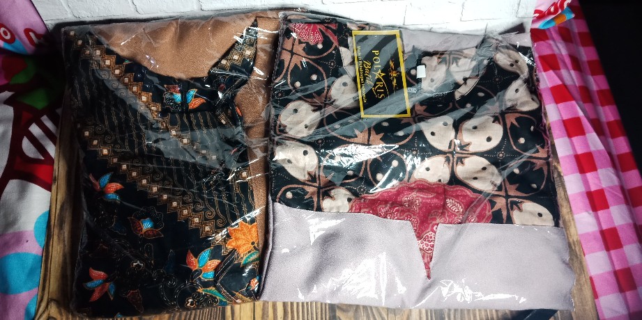 Ori Atasan Blus Batik Wanita Modern Halus Dolby Kombinasi Brokat Polos