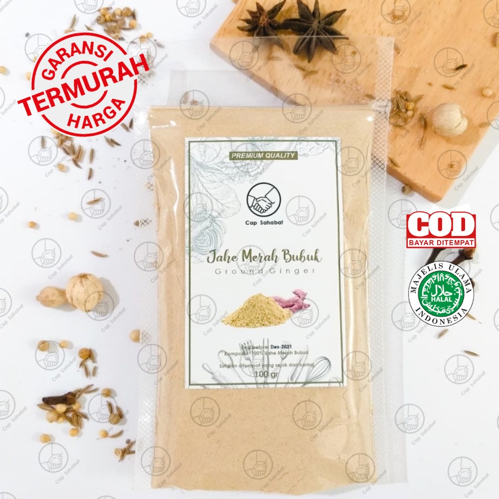 Jahe Merah Bubuk Asli 100gr / Bubuk Jahe Merah Murni 100% / Ginger / JSR Rempah Kualitas Premium