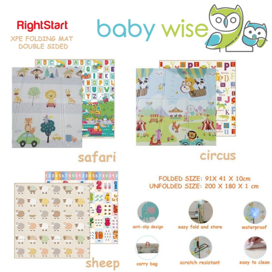 Right Start XPE Folding Mat Baby Playmat - Karpet Lipat Matras Anak Bayi-1