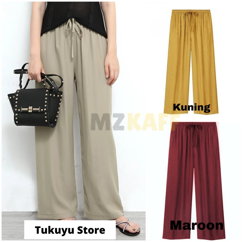 PROMO CELANA PANJANG KULOT UNIQLO TALI SERUT MURAH TERBARU  | CELANA KULOT UNIQLO JUMBO TALI DEPAN |