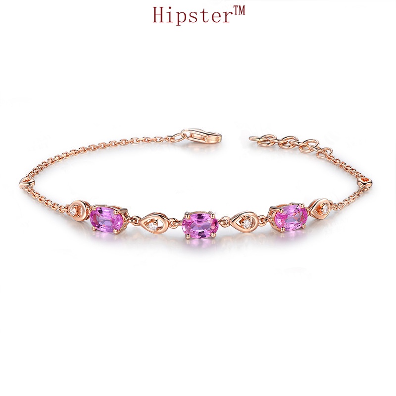 Elegant Natural Pink Gem Temperament Personality Affordable Luxury Vintage Bracelet