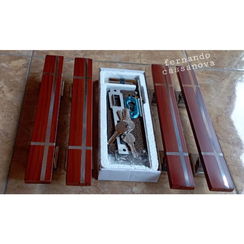 Paket Hemat Tarikan pintu Handle pintu Gagang pintu rumah 80cm100cm120cm+ 1 set Bodi kunci pelor