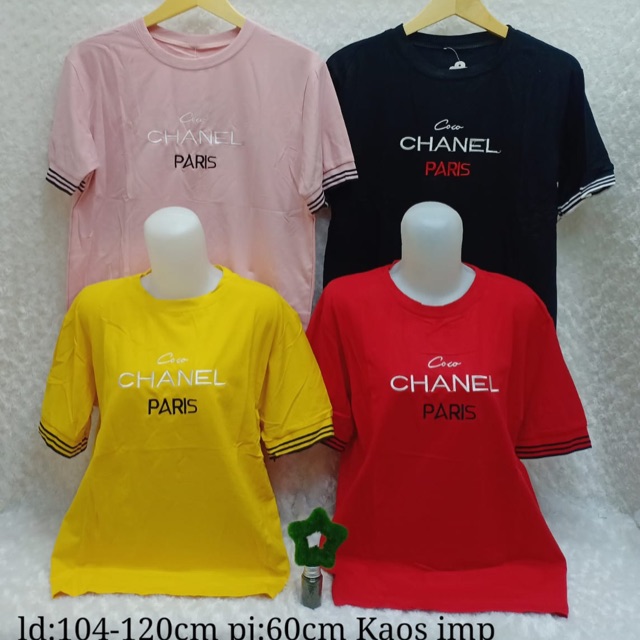 Kaos wanita / kaos wanita import / atasan chanel rip / size XL