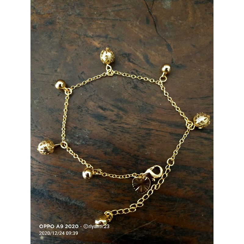 new gelang titanium lapis emas imitasi