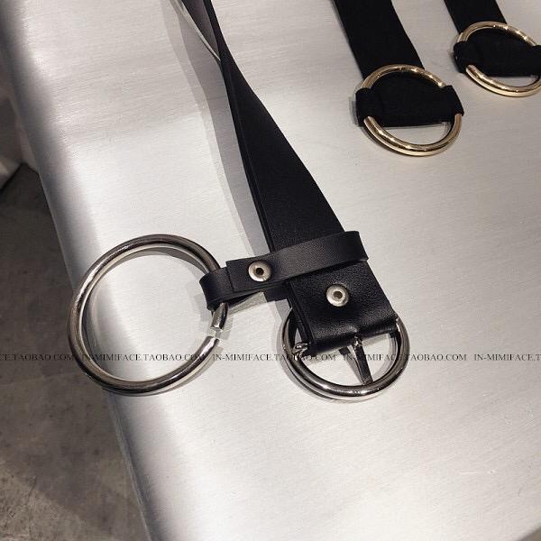 (COD) Ikat Pinggang Wanita Belt Gesper Metal Sabuk Wanita Kulit PU Ring Bulat MALLSHOPPING