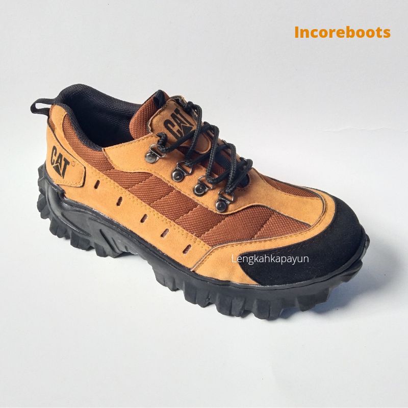 Sepatu Septy Pria Ujung Besi Safety Shoes Warna Tan Outdoor