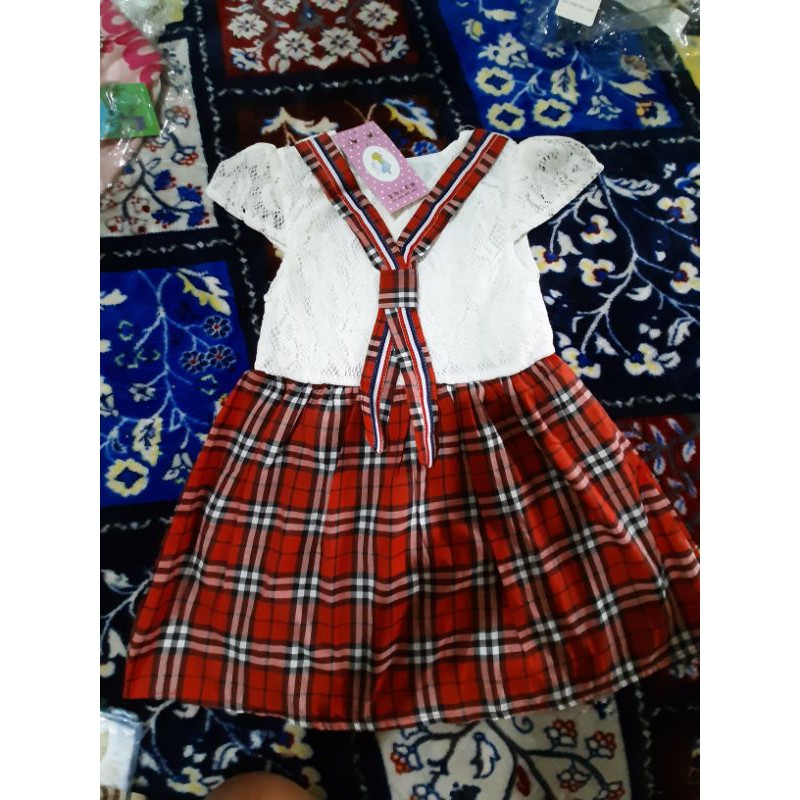 dress burberry anak