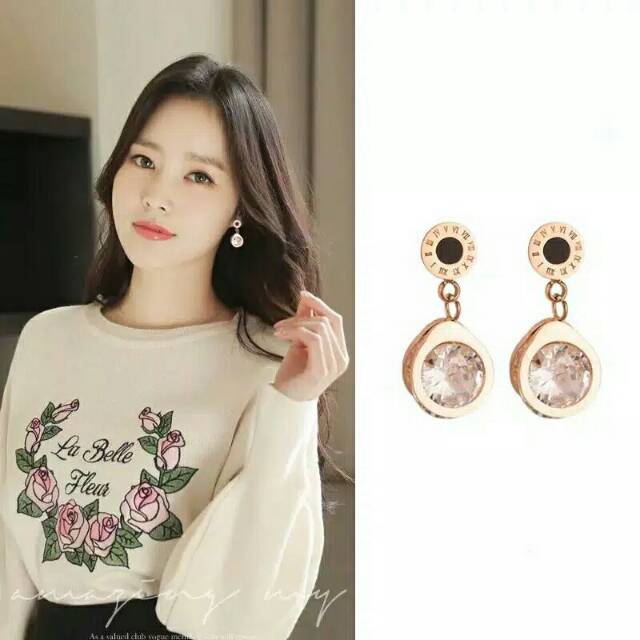 GG Anting Tusuk Fashion Korea Rose Gold Titanium#AT-126