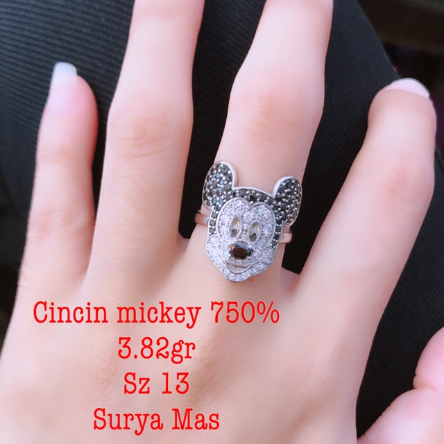 Cincin emas putih 750%