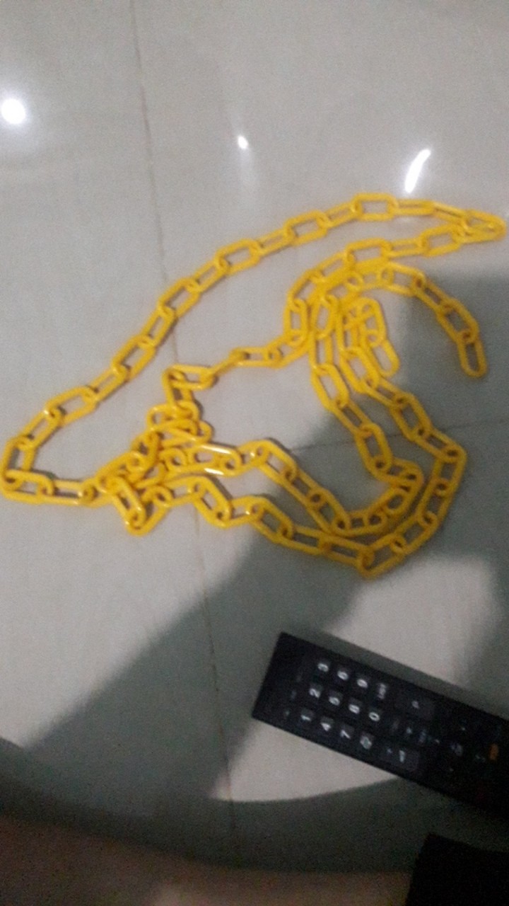 Eceran Per 1 Meter Rantai Plastik Kuning Safety Traffic Cone 6 Mm