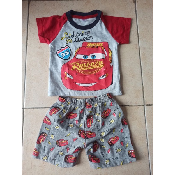 Set Baju Bayi Cowok/Baby Boy CARS Disney Nevada 0-6 bulan Preloved Murah