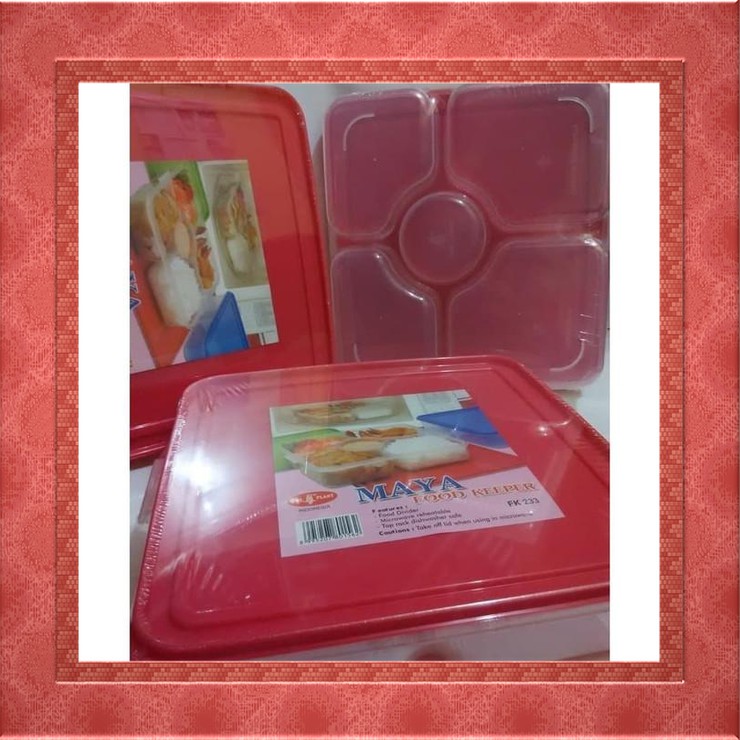 Unik Kotak Tempat BOX Makan Catering Maya Food Keeper 5 Sekat FK 233 FK233 - Biru Berkualitas