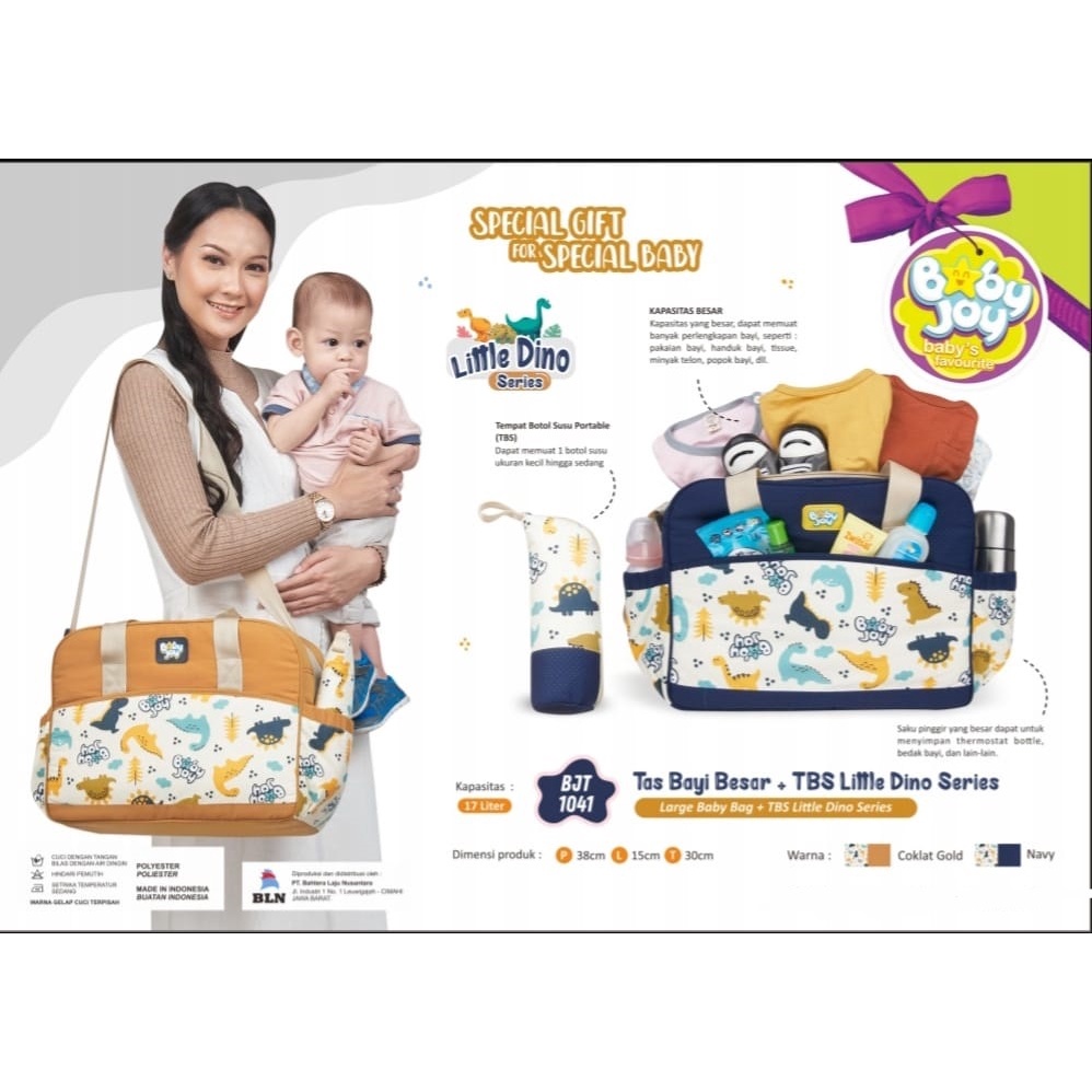 Baby Joy Tas Bayi Besar + Tabung Botol Susu Little Dino Series - BJT 1041