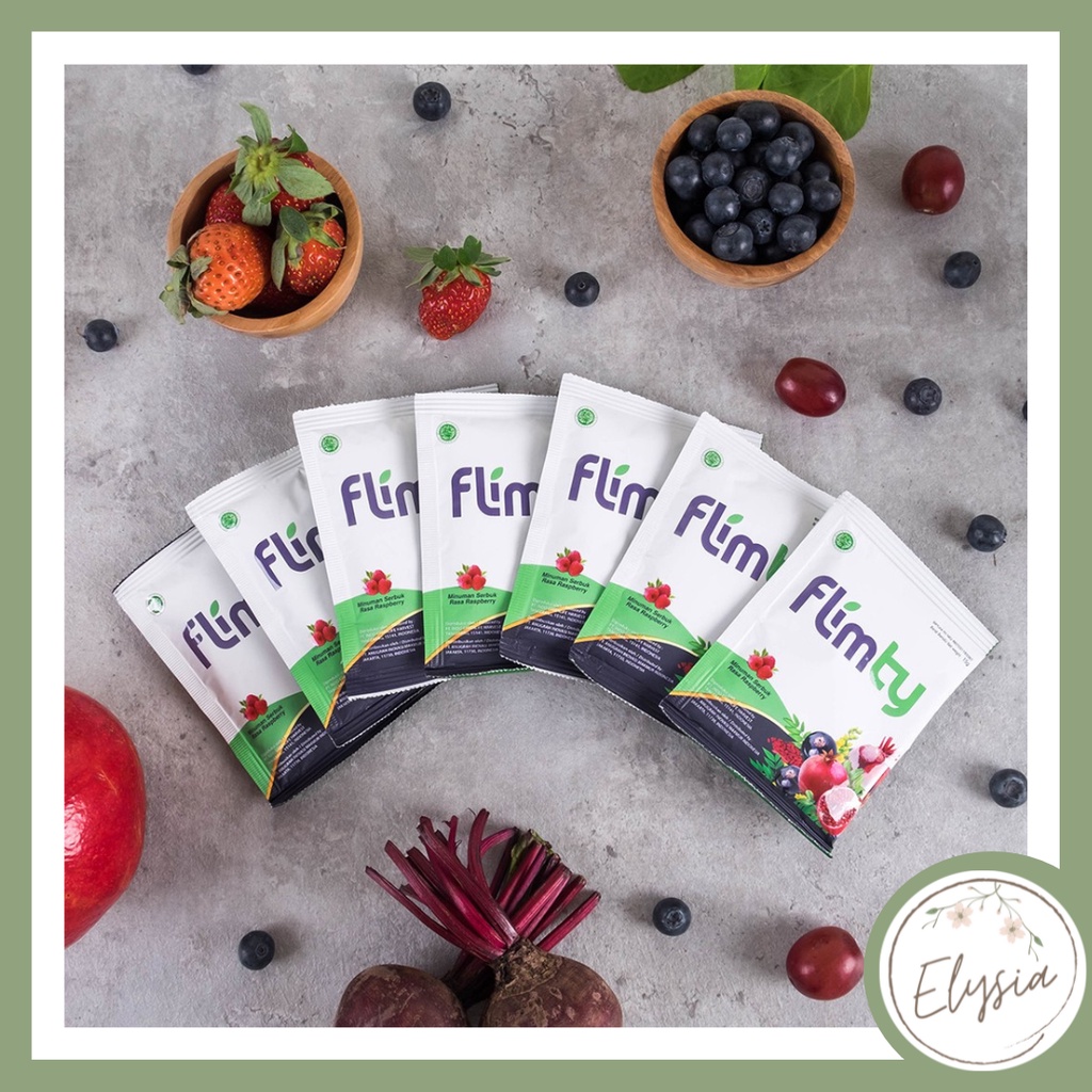 Flimty Fiber | Detox | Antidioksidan Rasa Raspberry Blackcurrant - 1 Sachet