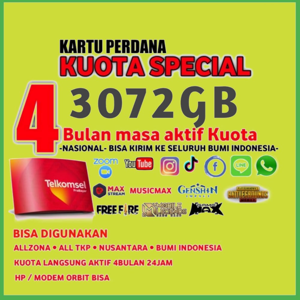 Jual Kartu Perdana Ekstra Unlimited 4 Bulan Untuk Semua Lokasi paket