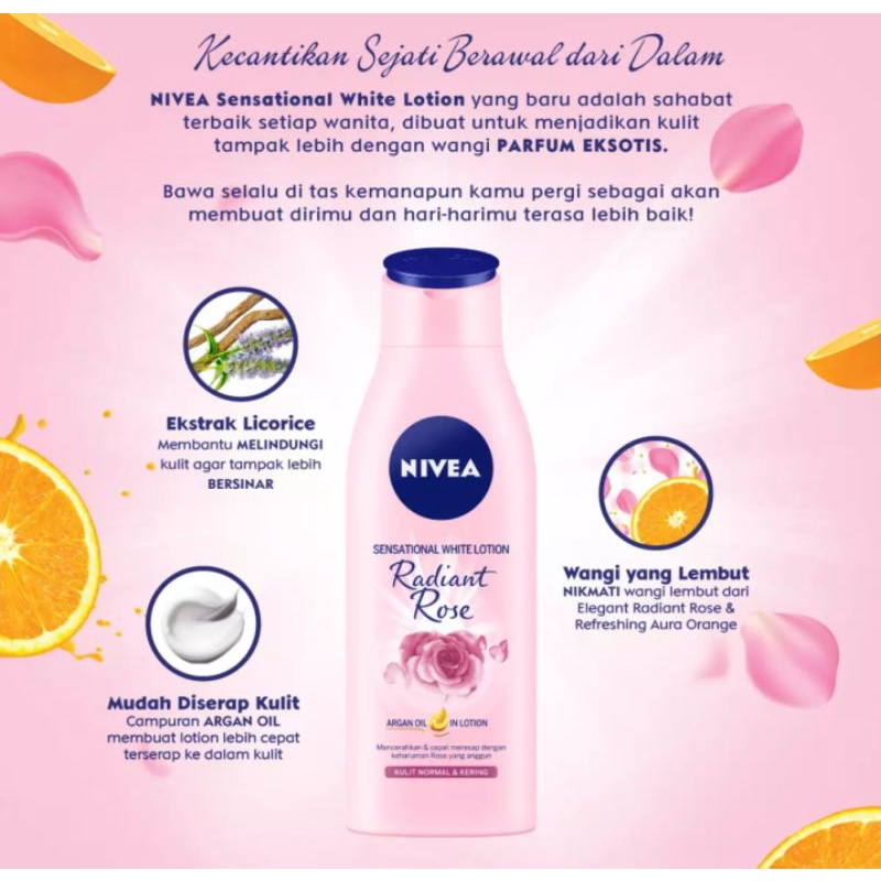 NIVEA Sensational White Body Lotion Aura Orange &amp; Radiant Rose 200ml