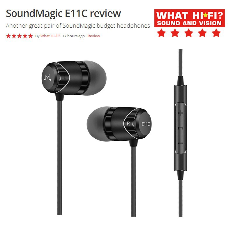 SoundMagic E11C Black Hitam In Earphone With Mic + Volume Control Garansi Resmi 1 Tahun