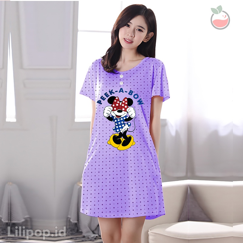 Baju Tidur Daster Wanita Terusan Busui Bumil Kancing 2 Dress Baby doll Lilipop