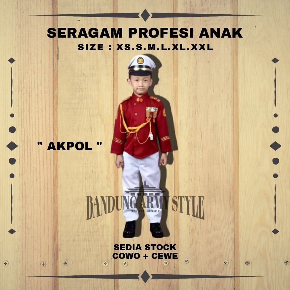 SERAGAM AKPOL / PROFESI AKPOL ANAK / SERAGAM KARNAVAL ANAK / ANGKATAN POLISI