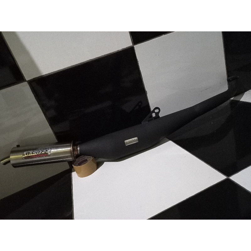 Knalpot Standar Racing Yamaha Alfa / Champ Warna Hitam Doff Original B-PAZZ