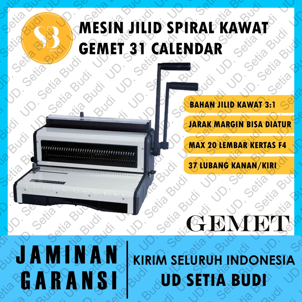 Mesin Jilid Spiral Kawat Gemet 31 Calendar Asli dan Bergaransi