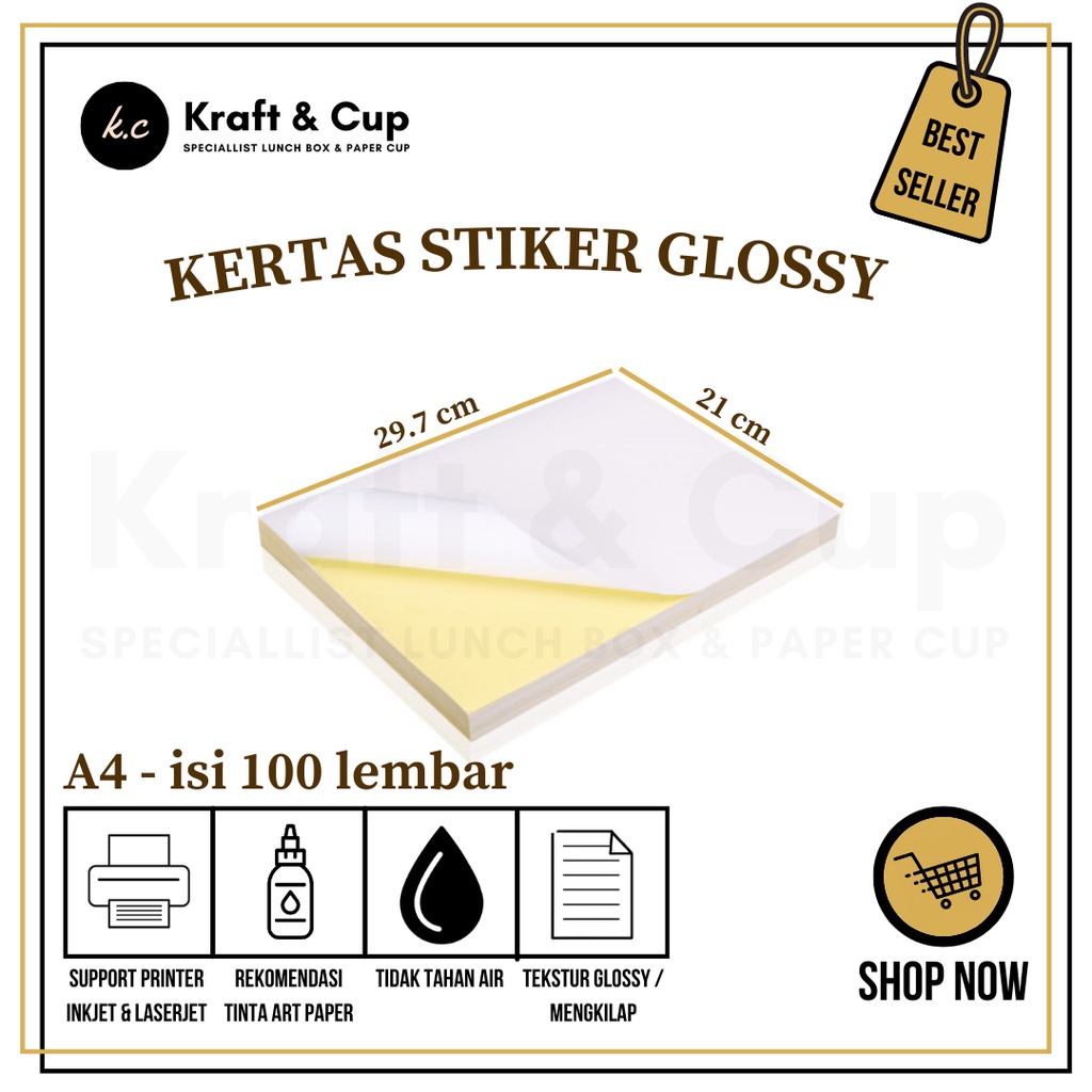 

Stiker Chromo Glossy A4 isi 100 lembar / Sticker Chromo Glossy A4 / Stiker A4 Cromo