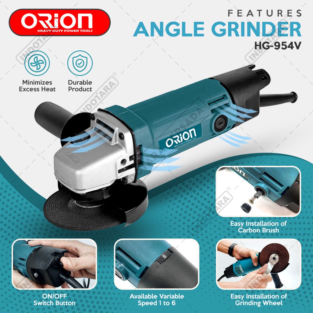 Paket Komplit 2 - Gerinda Tangan Orion HG954V (Variable Speed)