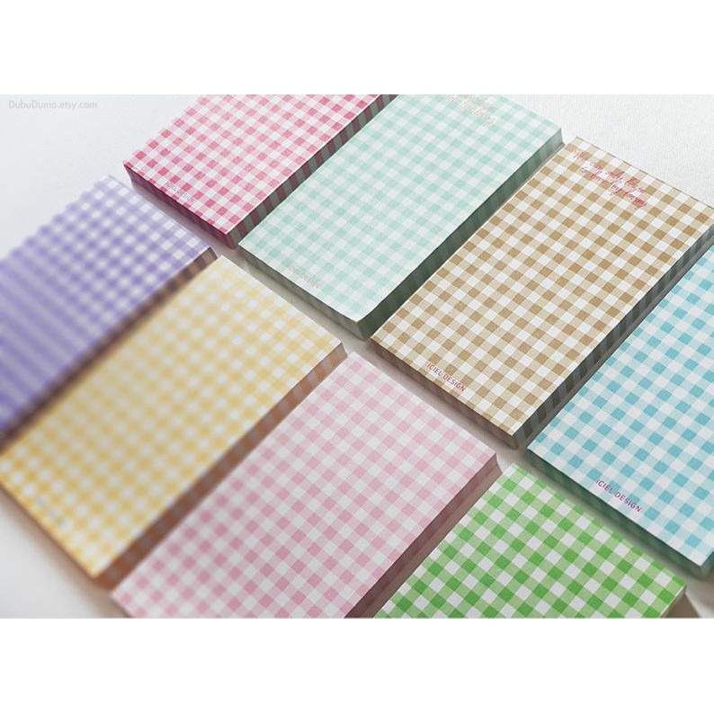 

Check Memo Pad [8colors] / Notepad / Writing Paper Memo Pad / Korean Stationery / Scrapbooking