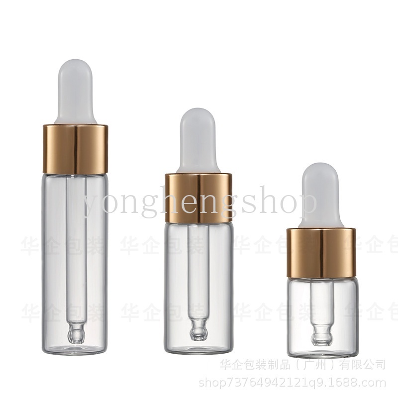 Botol Pipet Kaca Bening Isi Ulang Ukuran 5 / 10 / 15ml Untuk Minyak Esensial Serum Aromaterapi