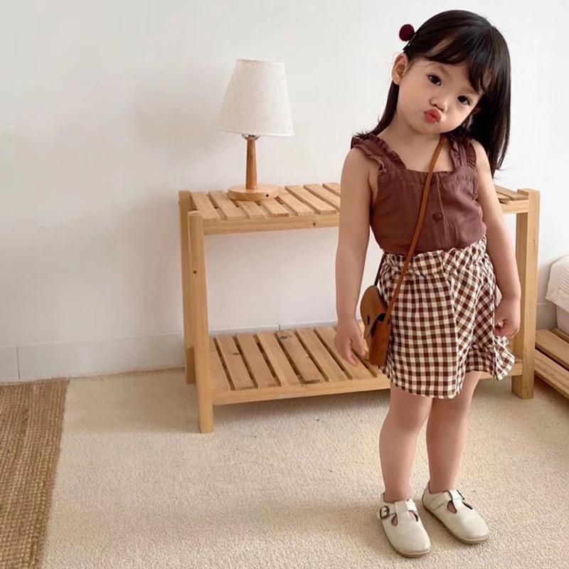 Setelan Rok Tartan Anak Perempuan 2 - 6 tahun  / Setelan Andin / Setelan Anak Kekinian