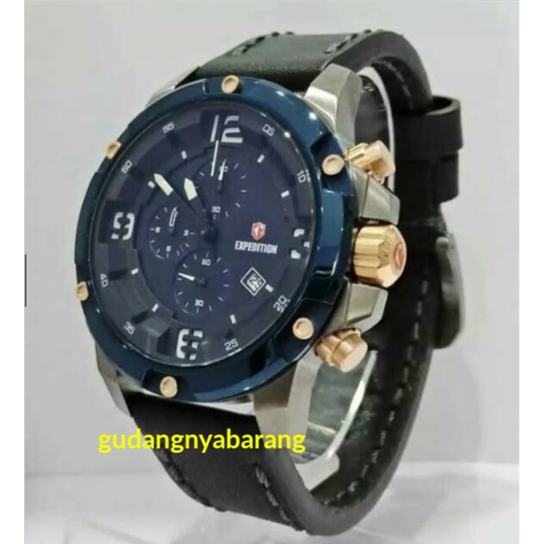 JAM TANGAN PRIA - COWOK - LAKI EXPEDITION 6698 GRAY ABU BLUE BIRU ORIGINAL KEREN