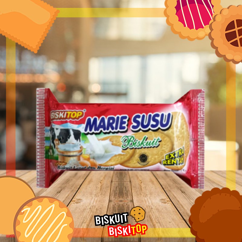 

B. BISKITOP - MARIE SUSU 180g Rasa Susu Biskuit Cemilan Dewasa Anak Enak Renyah Terbaru Lezat