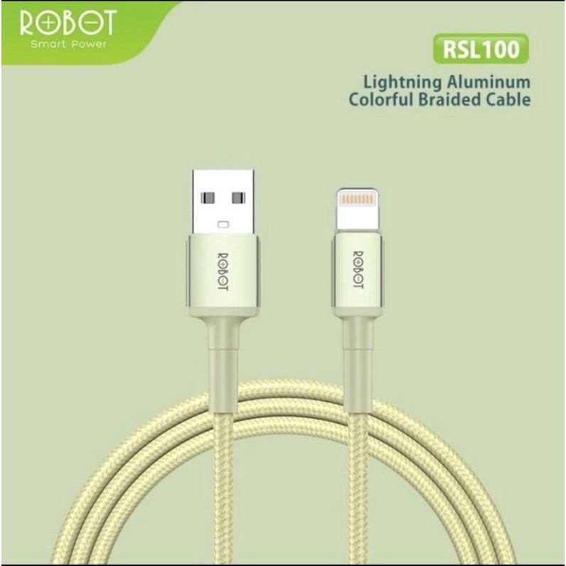 Robot RSL100 Apple Lightning Kabel Data Cable 1M 2.4A Braided Cable