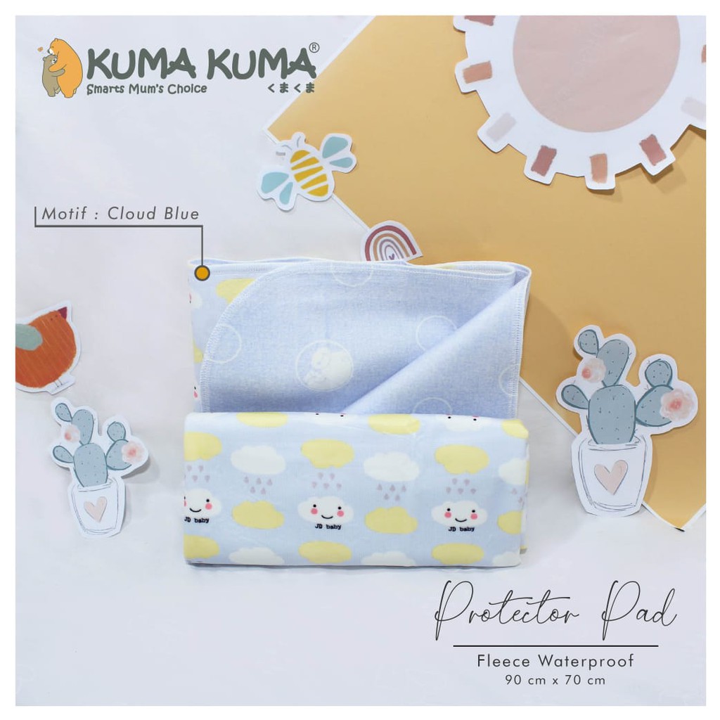 Makassar Kuma Kuma Perlak Terpal Pelindung Kasur Bayi waterproof bahan fleece lembut